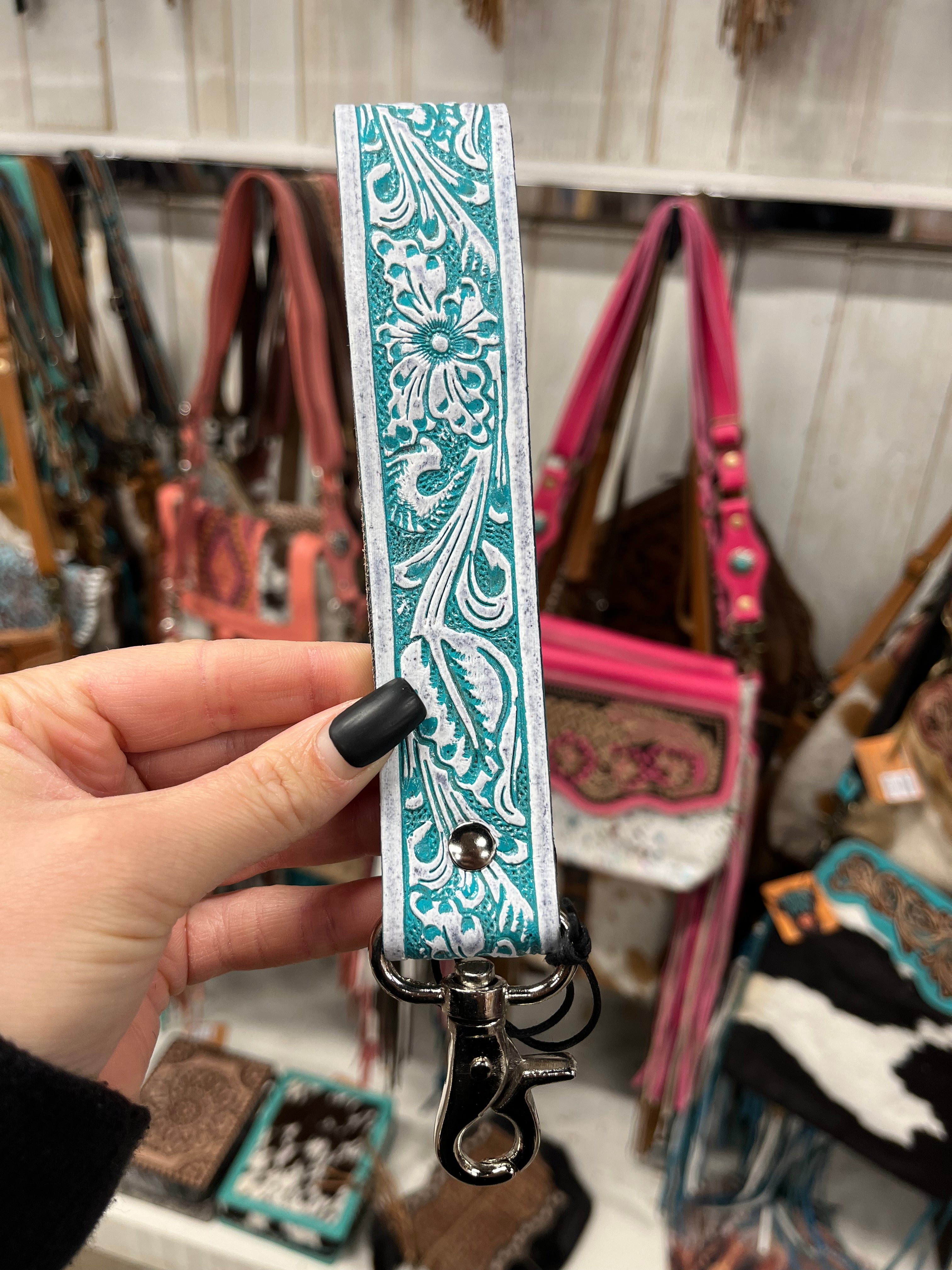Tampico Turquoise Key Wristlet