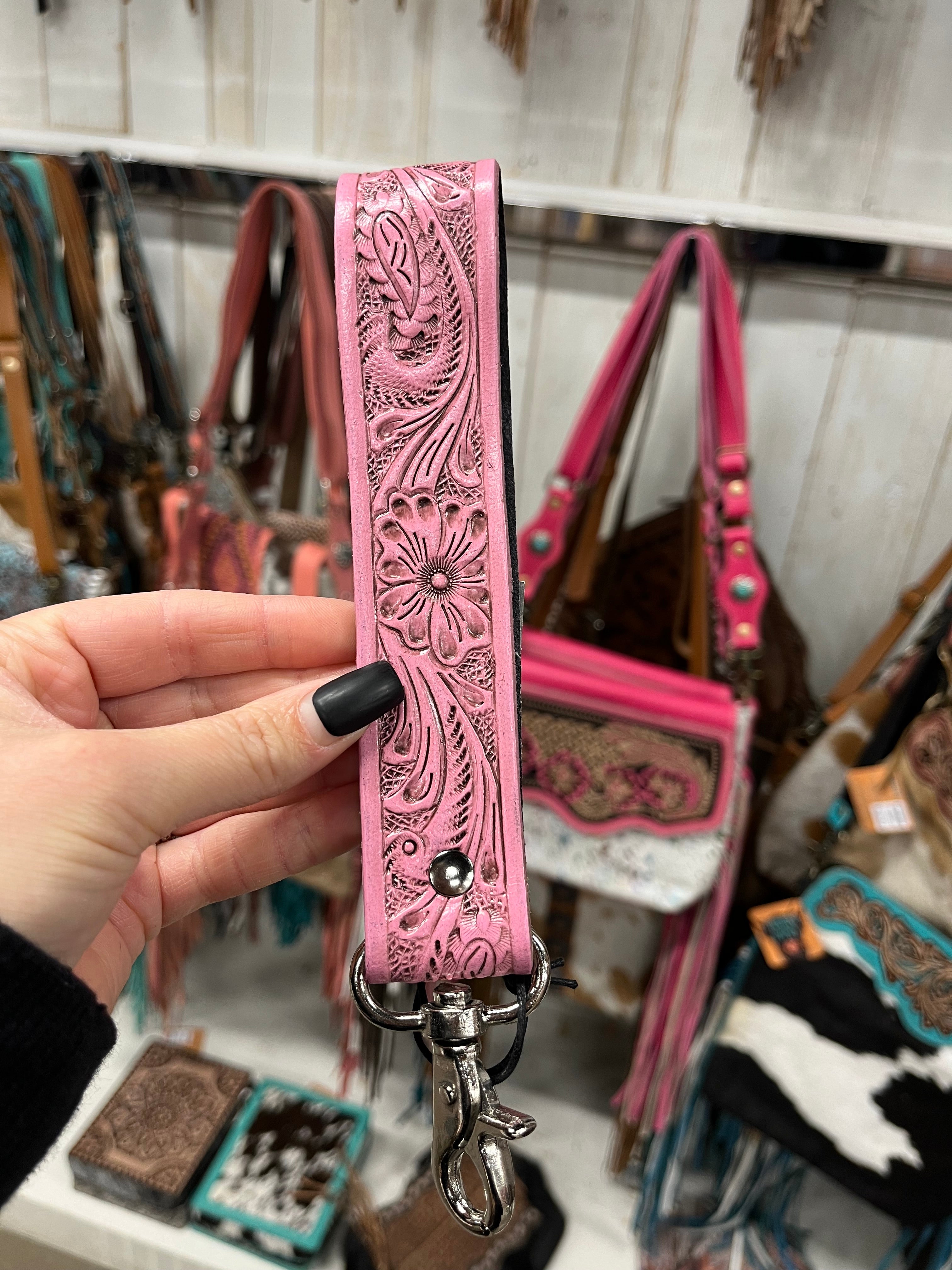 Blooming Meadow Pink Key Wristlet