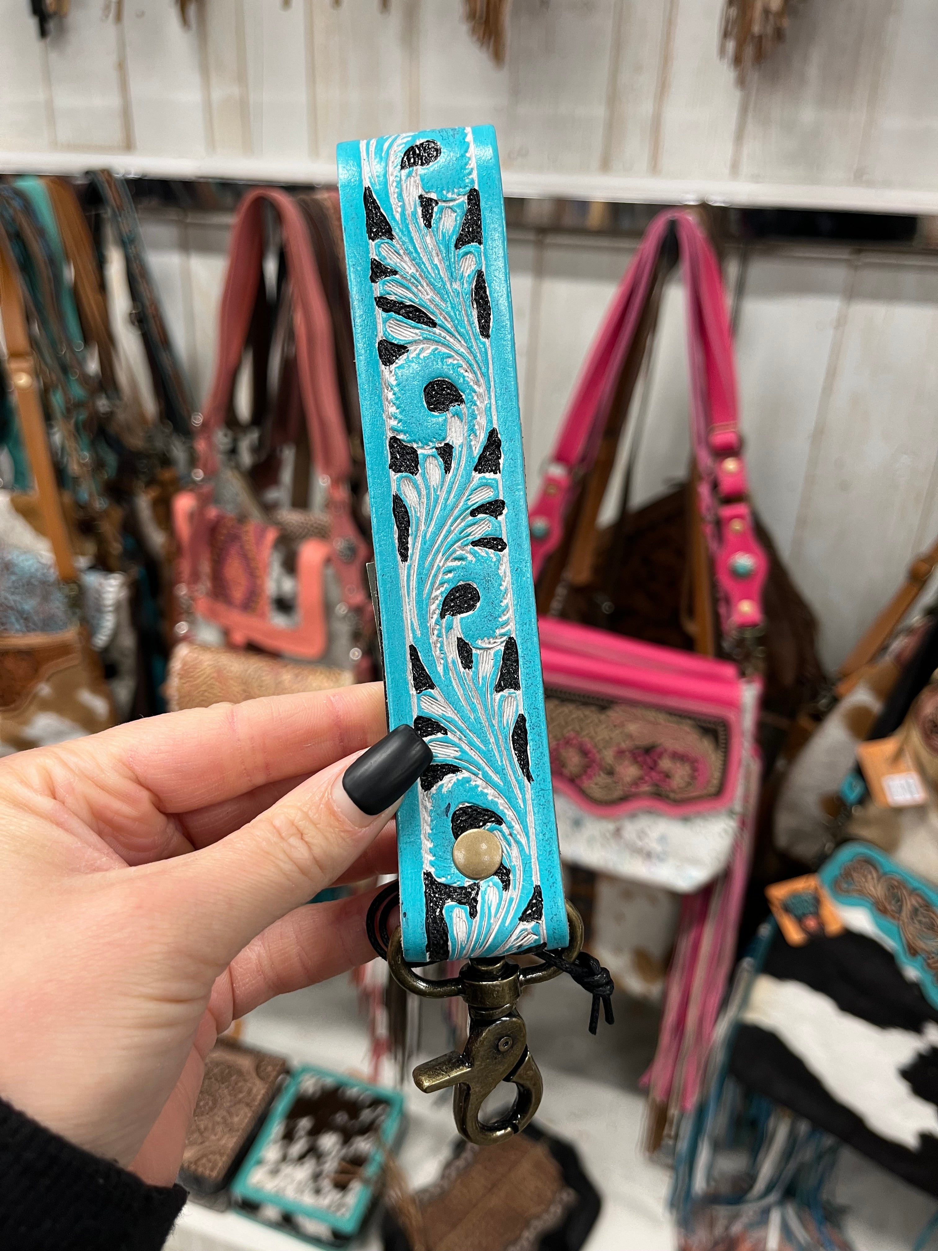 Turquoise Daydreams Key Wristlet