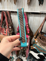 Teal Accent Key Wristlet
