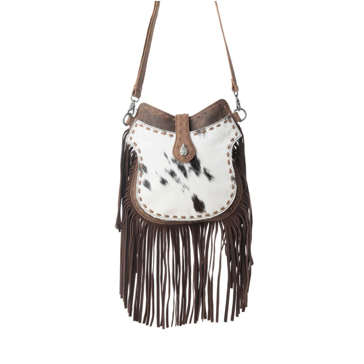 Maverick Mist Speckled Ivory Fringed Purse