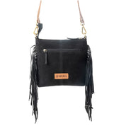 Sonora Charm Black Fringe Purse