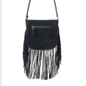 Mustang’s Luck Black&White Fringed Purse