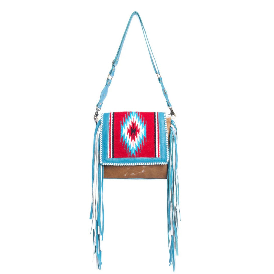 Zunia Blue Fringe Purse