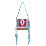 Zunia Blue Fringe Purse