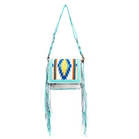 Zunia Turquoise Fringe Purse