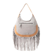 Sage Whisper White Fringe Purse