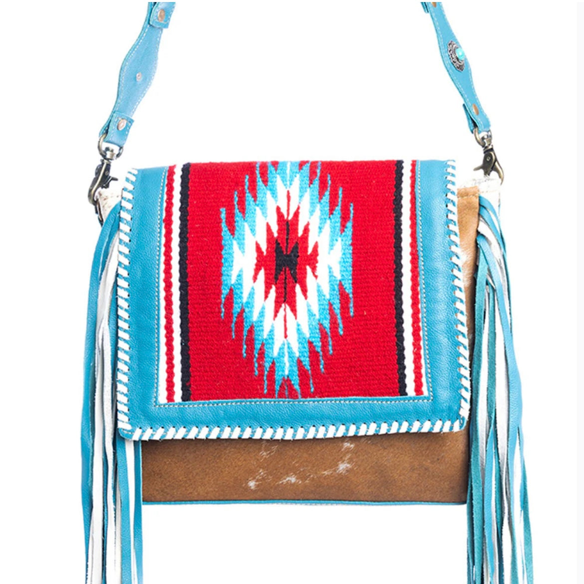 Zunia Blue Fringe Purse