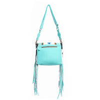 Zunia Turquoise Fringe Purse