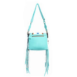 Zunia Turquoise Fringe Purse