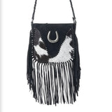 Mustang’s Luck Black&White Fringed Purse