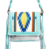 Zunia Turquoise Fringe Purse