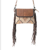 Sandy Rosewood Fringe Purse