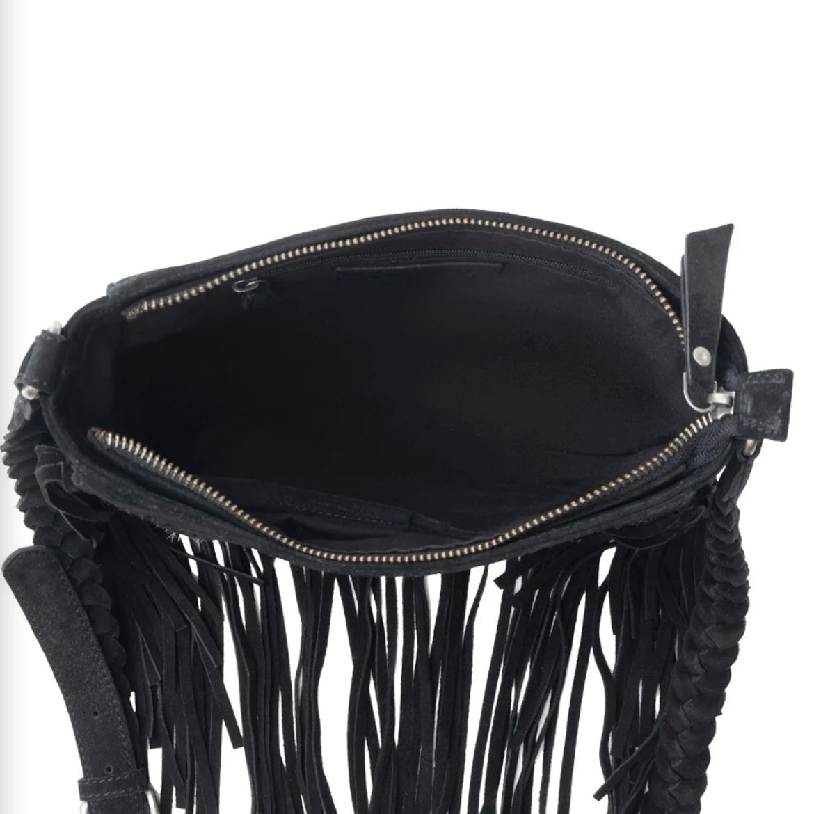 Mustang’s Luck Black&White Fringed Purse