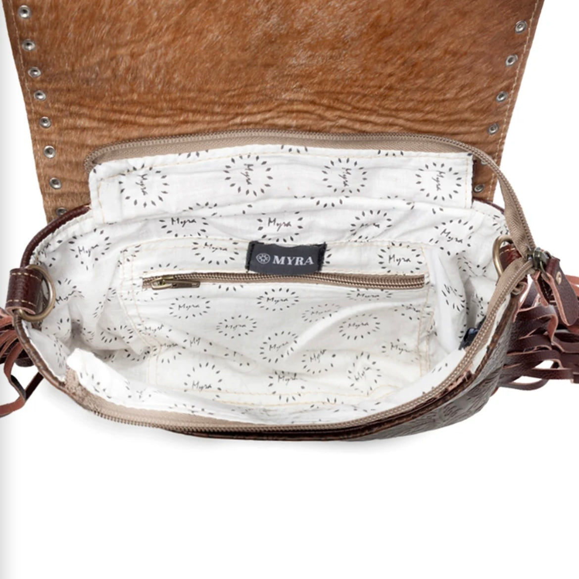 Carved Blossom Fringe Purse