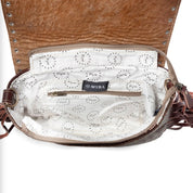 Carved Blossom Fringe Purse