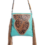 Terra Donna Teal Fringe Purse