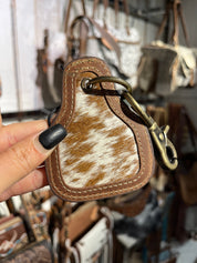 Tan Cow Tag Keychain