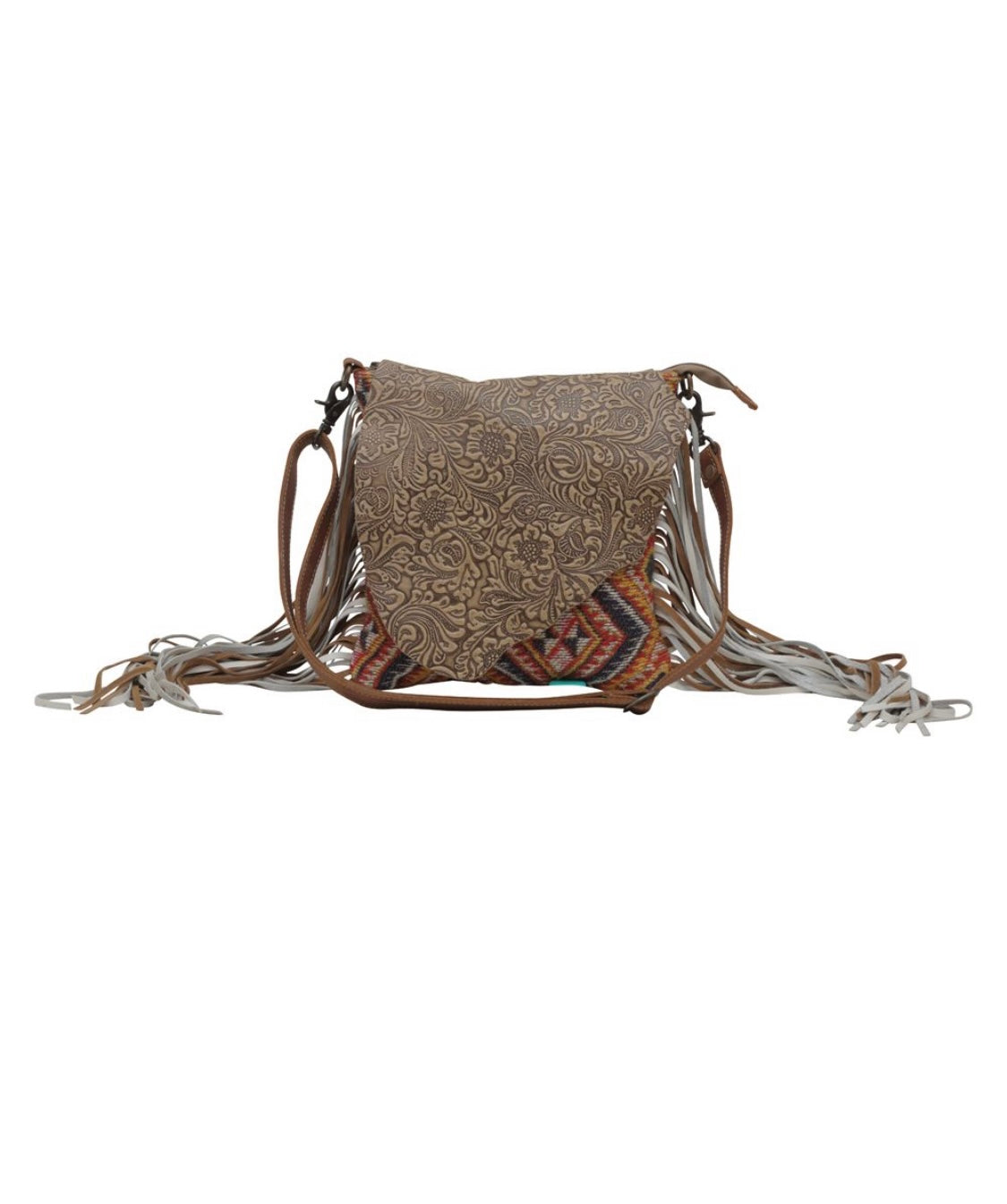 Taupe Shape Fringe Purse
