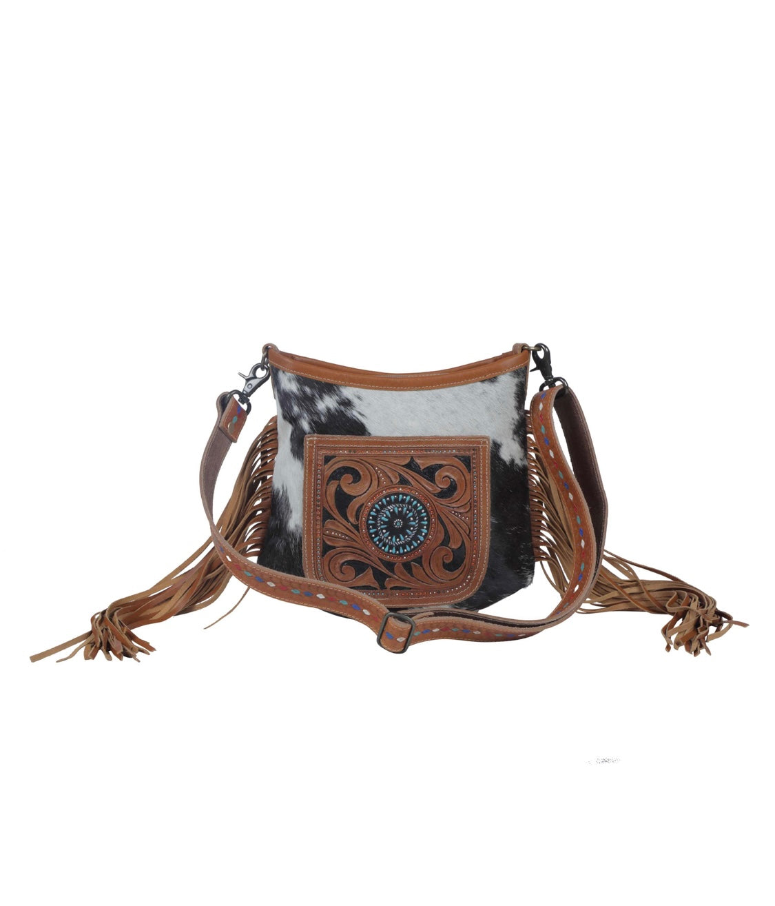 Brown Quilt Fringe Purse