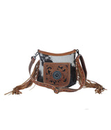 Brown Quilt Fringe Purse