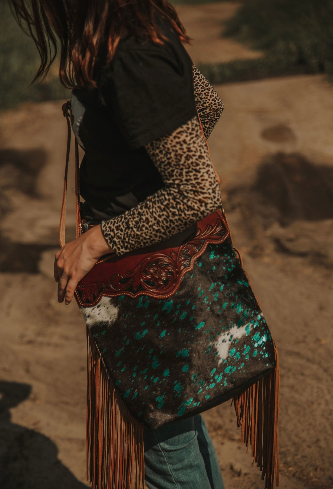 Blue Moon Fringe Purse